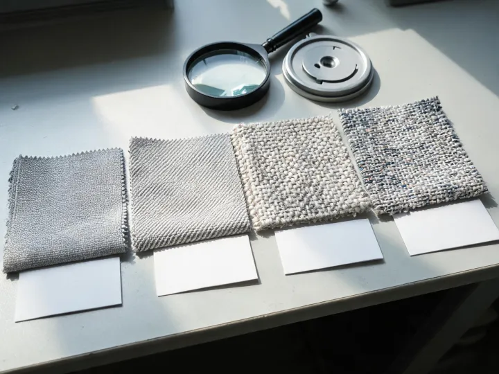 Shirting fabric layers under raking light